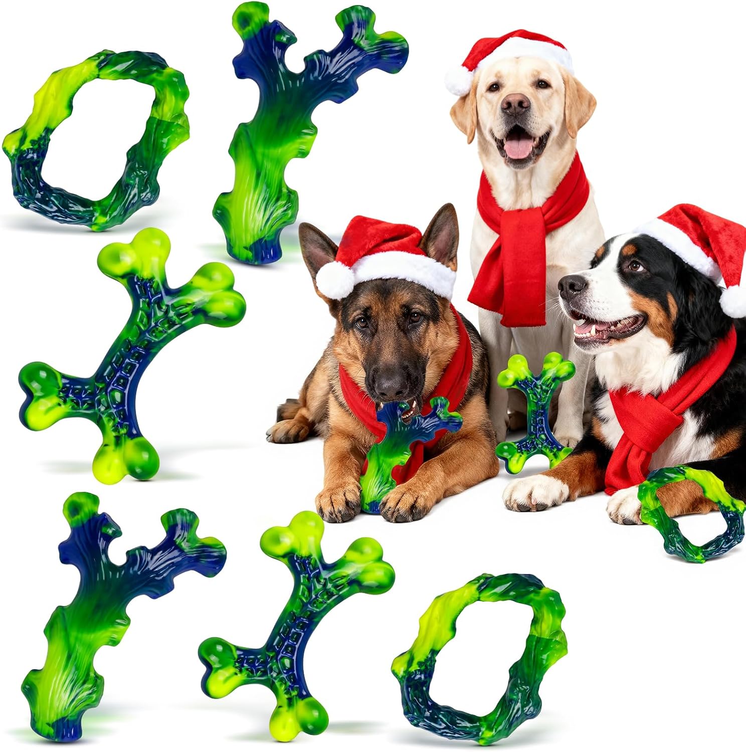 Tough Dog Toys for Aggressive Chewers 3 Pack, Indestructible Dog Toy for Large Dogs, Bacon Flavored, Keeps Dogs Busy