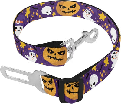 ZDCUSTOM Halloween Dog Seat Belt with Hook & Buckle Adjustable Dog Safety Belt Pet Car Seat Belt Dog Leash with 360° Swivel Carabiner Dog Collars Suitable for Dogs