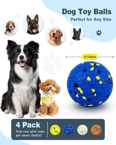 Hundebälle, Tennisball-Spielzeug, 7,6 cm, Hundespielzeug für aggressive Kauer, unzerstörbar, langlebig, Kauen, federnd, sichere Bälle, schwimmend für Wasserspielzeug, Apportieren, Haustierball