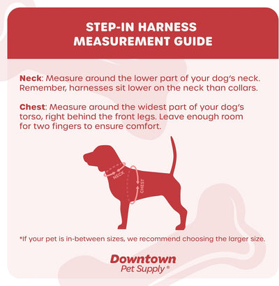 Downtown Pet Supply Step in Dog Harness for Small Dogs No Pull, Small, Pink - Adjustable Harness with Padded Mesh Fabric and Reflective Trim - Buckle Strap Harness for Dogs