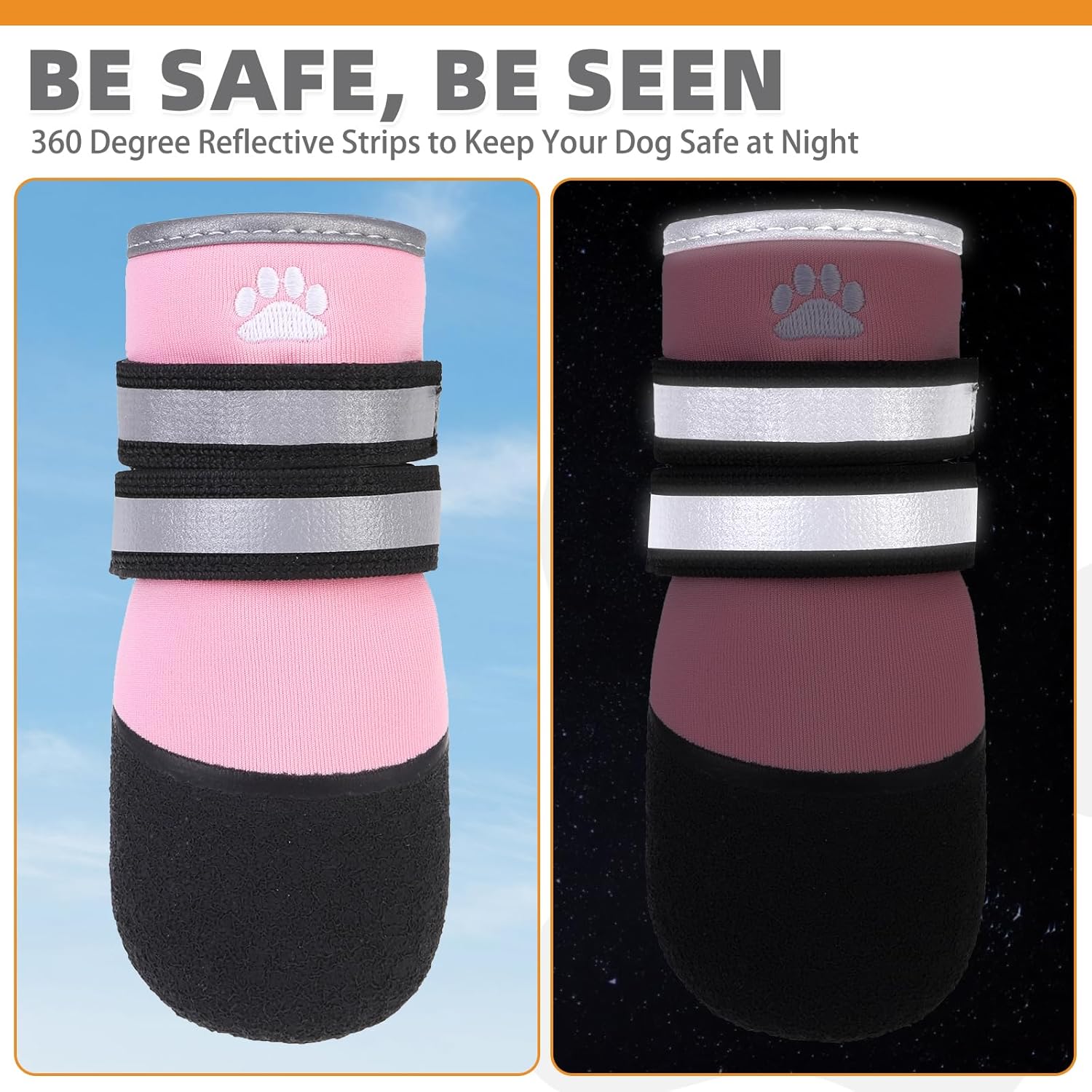 KOOLTAIL Dog Booties for Hot Pavement,Summer Dog Shoes for Small Medium Large Size Dogs, Waterproof Anti-Slip Dog Boots & Paw Protectors for Hardwood Floor,Indoor Outdoor Water Shoes,Pink