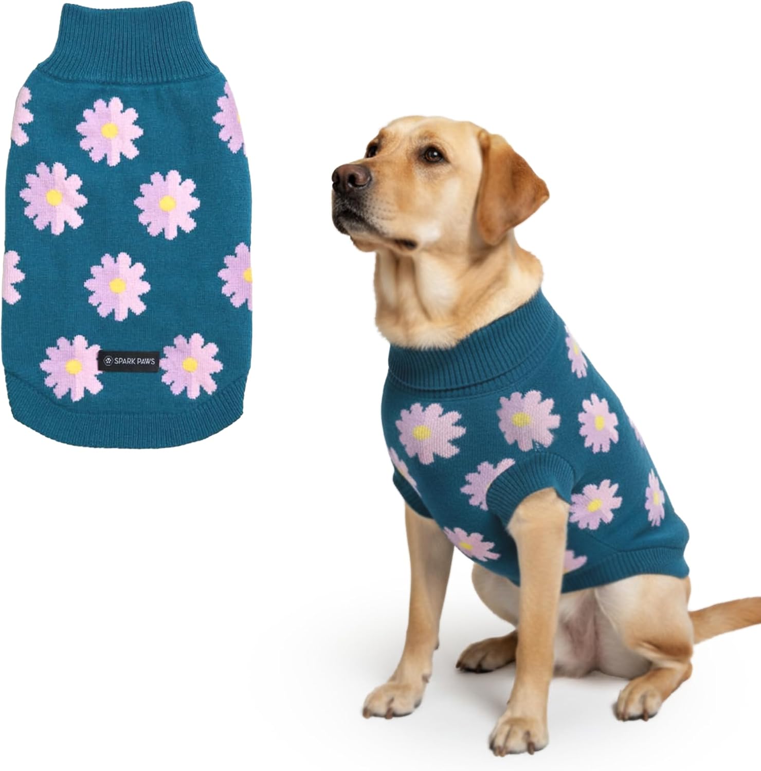 Spark Paws Christmas Dog Sweater – Ultra Soft Holiday Knit Sweater for Small, Medium & Large Dogs, Cute Pet Sweater for French Bulldogs & Big Dogs, Easy Potty V Cut Design Jacket - (Polar Bear, 3XL)