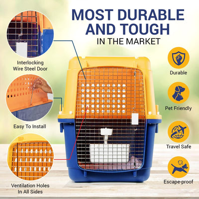 Pet Crate - Durable, Heavy Duty Dog Cat Kennel, Airline Approved Pet Carrier, Pet Palace Dog Kennel, Travel Dog and Cat Crate for Large Dogs Indoor or Outdoor, 7 Sizes