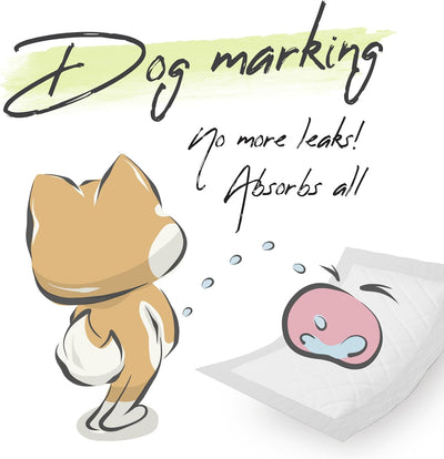 WICKEDPUP Dog Diaper Liners Booster Pads for Male and Female Dogs, 100ct | Disposable Diaper Inserts fit Most Reusable Pet Belly Bands, Wraps, and Washable Period Panties