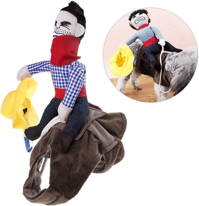 iSmarten Pet Costume Dog Costume Clothes Pet Outfit Suit Cowboy Rider Style with Doll and Hat Pet Costume (S)