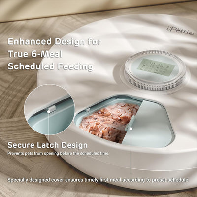Brioche Automatic Wet Food Feeder for Pets - Cordless Fresh Can Dispenser with Two Ice Packs and BPA-Free ABS Food Tray