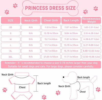 Dog Dresses, Fashion Pet Dog Clothes, Striped Mesh Puppy Dogs Princess Dresses (Pink, Small)