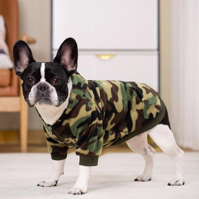Camo French Bulldog Clothes Dog Hoodie Sweatshirts with Pockets for Small Dogs Puppy Chihuahua Coat Clothing Pet Cat Hoodie Fleece Dog Sweaters Costume