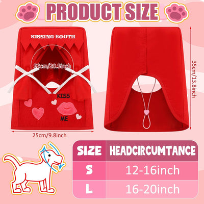 Halloween Dog Costume Kissing Booth Headpiece for Dog and Cats Cute Pup Kissing Booth Pet Headwear Costume Gift for Holiday Birthday Party(Large)