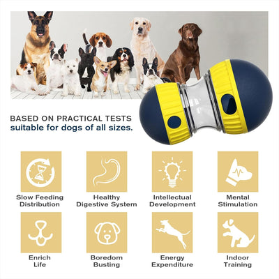 Dog Treat Dispensing Toys Indestructible Food Ball Adjustable Interactive Dispenser Cognitive Dogs Enrichment Toy Puzzles Feeder Slow Feeding For Small/Medium/Large Aggressive Chewer Breed Gift Indoor