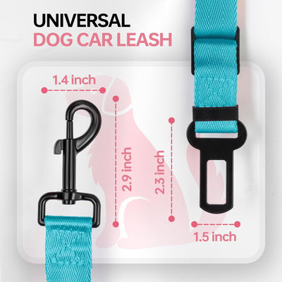 Paquete de 3 arnés ajustable grueso para perro, arnés retráctil para perro, cinturón de seguridad ajustable para perro, correa de automóvil para perro, hecha de material de nailon grueso y gancho de