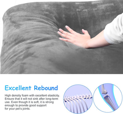 Magic Dog Super Soft Large Dog Bed, 39 Inches Orthopedic Foam Pet Beds with Anti Slip Bottom, Dog Sleeping Mattress with Removable and Washable Cover, Grey