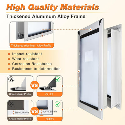 Aluminum Extra Large Dog Door for Wall, Extreme Weather Doggy Door with Enclosed Magnetic Double Flaps, Heavy Duty Doggie Doors with Telescoping Tunnel for Large and Extra Large Dogs Up to 220Lbs