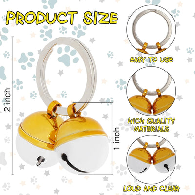4pcs Extra Loud Cat & Dog Bells Copper Bell for Dog and Cat Collars Brass Pet Tracker Training Bells for Small Medium Large Dogs Brass Collar Charms Pet Bells