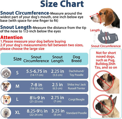LUCKYPAW Dog Muzzle Soft Muzzle for Small Medium Dog Poodle Dachshund Breathable Silicone Cage Muzzle for Biting Chewing Funny Rhino Muzzle with Adjustable Strap (Grey, S-(Snout Cir:5.5-6.75in)