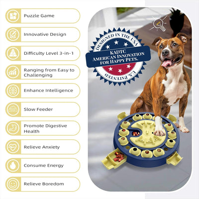 KADTC Dog Puzzle Toys Advanced Brain Mental Stimulation Interactive Treat Puzzles Mind Boredom Games Level 3 in 1 for Small/Medium/Large Smart Dogs Puppy Mentally Stimulating Cognitive Enrichment Toy
