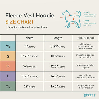 Gooby - Fleece Vest Hoodie, Small Dog Pull Over Hooded Fleece Jacket with Leash Ring, Black, Medium