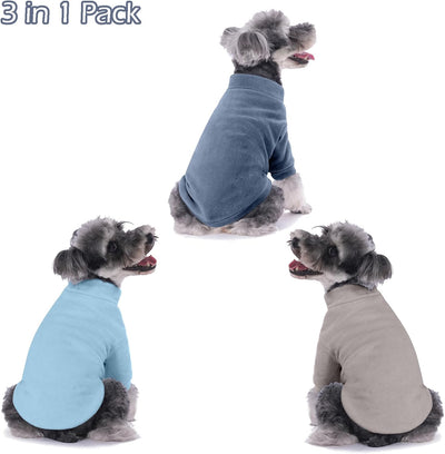 Dog Sweater, 3 Pack Dog Sweaters for Small Dogs Girl Boy, Ultra Soft Warm Puppy Clothes Dog Coat for Winter (Gray+Azure+Navy, Small)