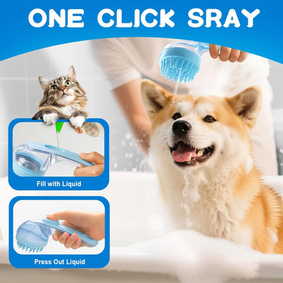 Dog Bath Brush, 2025 New 2 in 1 Dog Shampoo Brush Bubble Maker, Soft Silicone Dogs Scrubber for Bathing with Soap Dispenser, Pet Grooming Massage Brushes for Washing Long Short Hair for Dogs,Cats,Pets