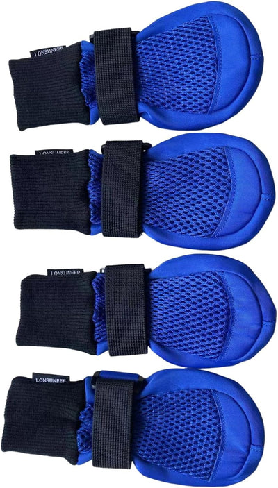 Dog Boots Breathable Protect Paws Soft Nonslip Soles Set of 4 Size X-Small Color Blue