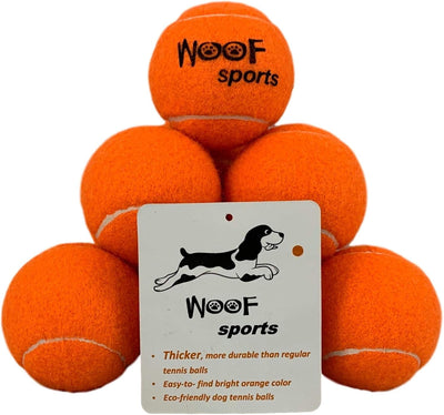Dog Tennis Balls 12 Orange Tennis Balls for Dogs. Easy to Find! Includes Carrying Bag. Medium Size. Fits Standard Ball Launchers