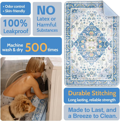 Washable Pee Pads for Dogs, 2 Pack Reusable Puppy Training Pads 40"x26" Super Absorbent Waterproof Dog Training Pads, Non-Slip Potty Pads, Whelping Pads Litter Mat