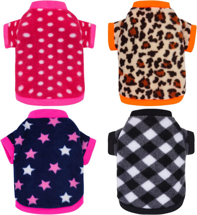 Rbenxia 4-Piece Dog Fleece Sweater Set - Soft, Warm Dog & Puppy Sweatshirts & Pajamas in Small Size for Winter