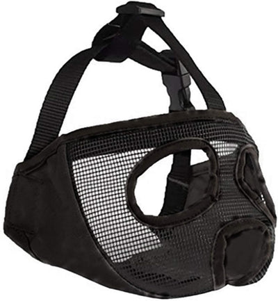 Short Snout Dog Muzzle- Adjustable Breathable Mesh Bulldog Muzzle for Biting Chewing Licking Grooming Dog Mask,Black M