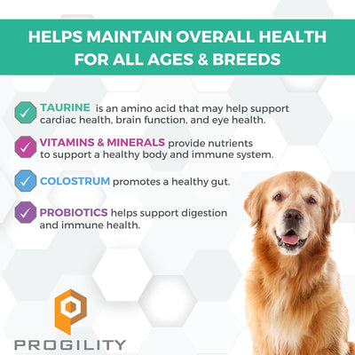 Nootie PROGILITY Daily Multivitamin Chews for Dogs - Supports Immunity, Heart, Eye, Brain, and Bone Health with Taurine- For All Dog Sizes - 90 ct. - Sold in Over 4,000 Pet Stores