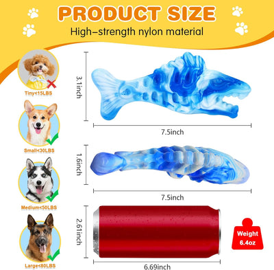 Tough Dog Toys for Aggressive Chewers 2 Pack, Indestructible Dog Toys to Keep Them Busy, Beef Flavor, Nylon Dog Chew Toys for Large Dogs