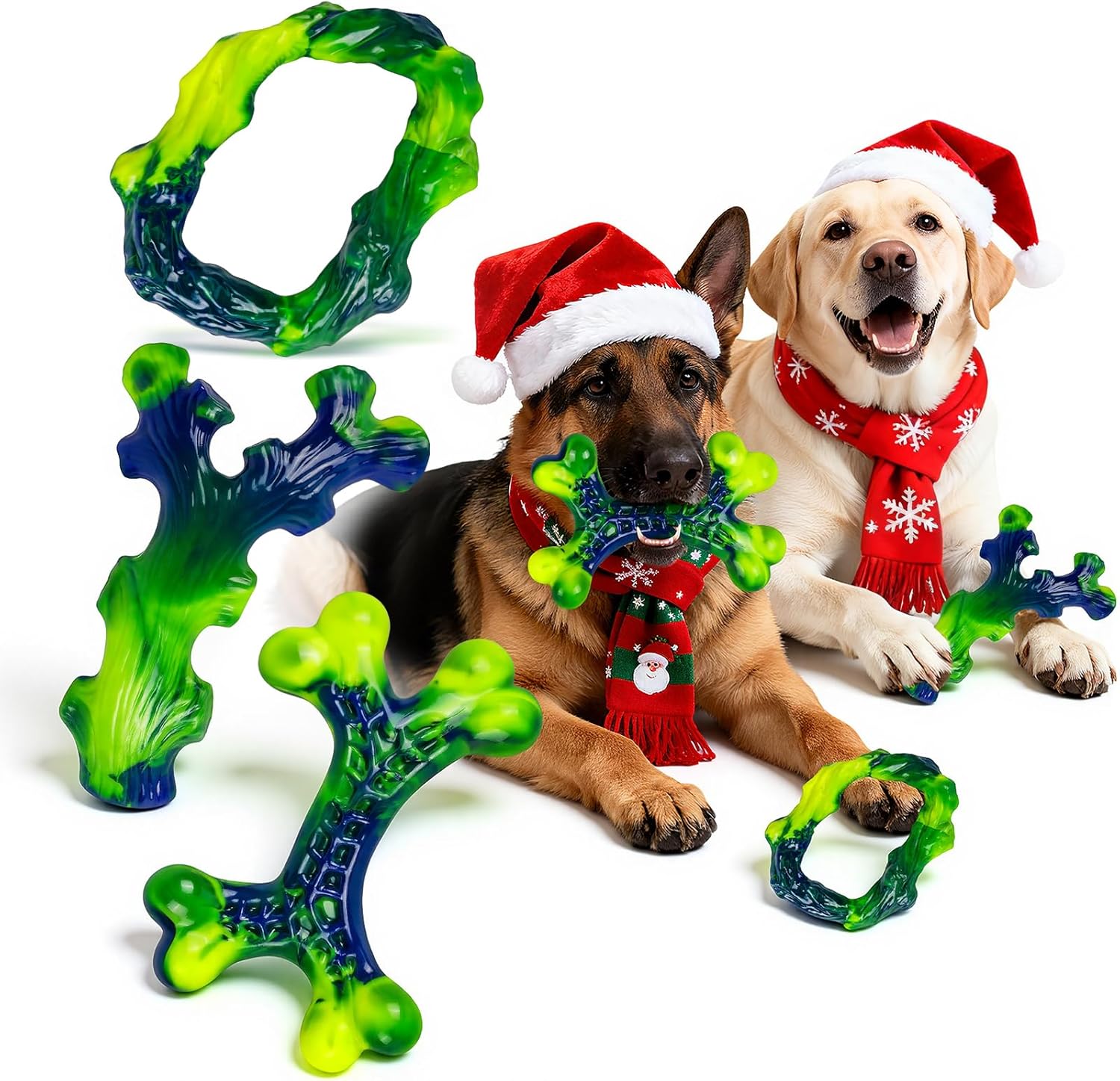 Tough Dog Toys for Aggressive Chewers 3 Pack, Indestructible Dog Toy for Large Dogs, Bacon Flavored, Keeps Dogs Busy