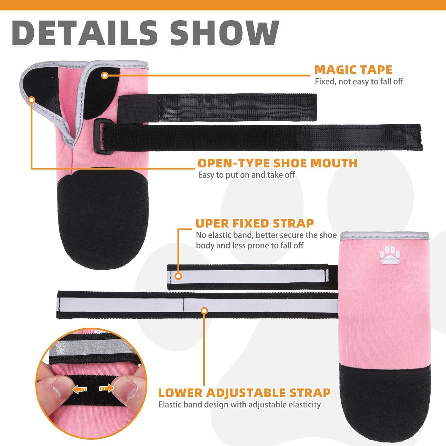KOOLTAIL Dog Booties for Hot Pavement,Summer Dog Shoes for Small Medium Large Size Dogs, Waterproof Anti-Slip Dog Boots & Paw Protectors for Hardwood Floor,Indoor Outdoor Water Shoes,Pink
