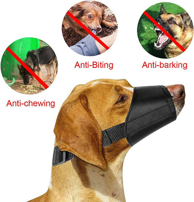 ewinever 5Pcs/Set Adjustable Breathable Safety Small Medium Large Extra Dog Muzzles for Anti-Biting Anti-Barking Anti-Chewing Safety Protection(Black)