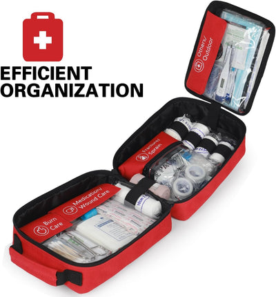First Aid Kit for Home, Premium 410 Piece Well-Organized Large Medical Kits Survival for Travel Camping Hiking, Premium Water Resistant Trauma Kit Emergency Supplies Bag for Car Office College