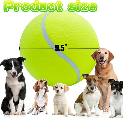 Large Dog Tennis Ball,9.5" Giant Doy Sport Ball Toy,Pet Birthday Gifts Interactive Dog Toys for Small Medium Large Dog