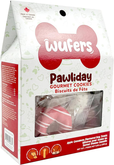 Wufers Pawliday Gourmet Donut Cookie Dog Treats - Christmas Holiday Dog Snacks - All Natural with Human Grade Ingredients (Mini Donuts)