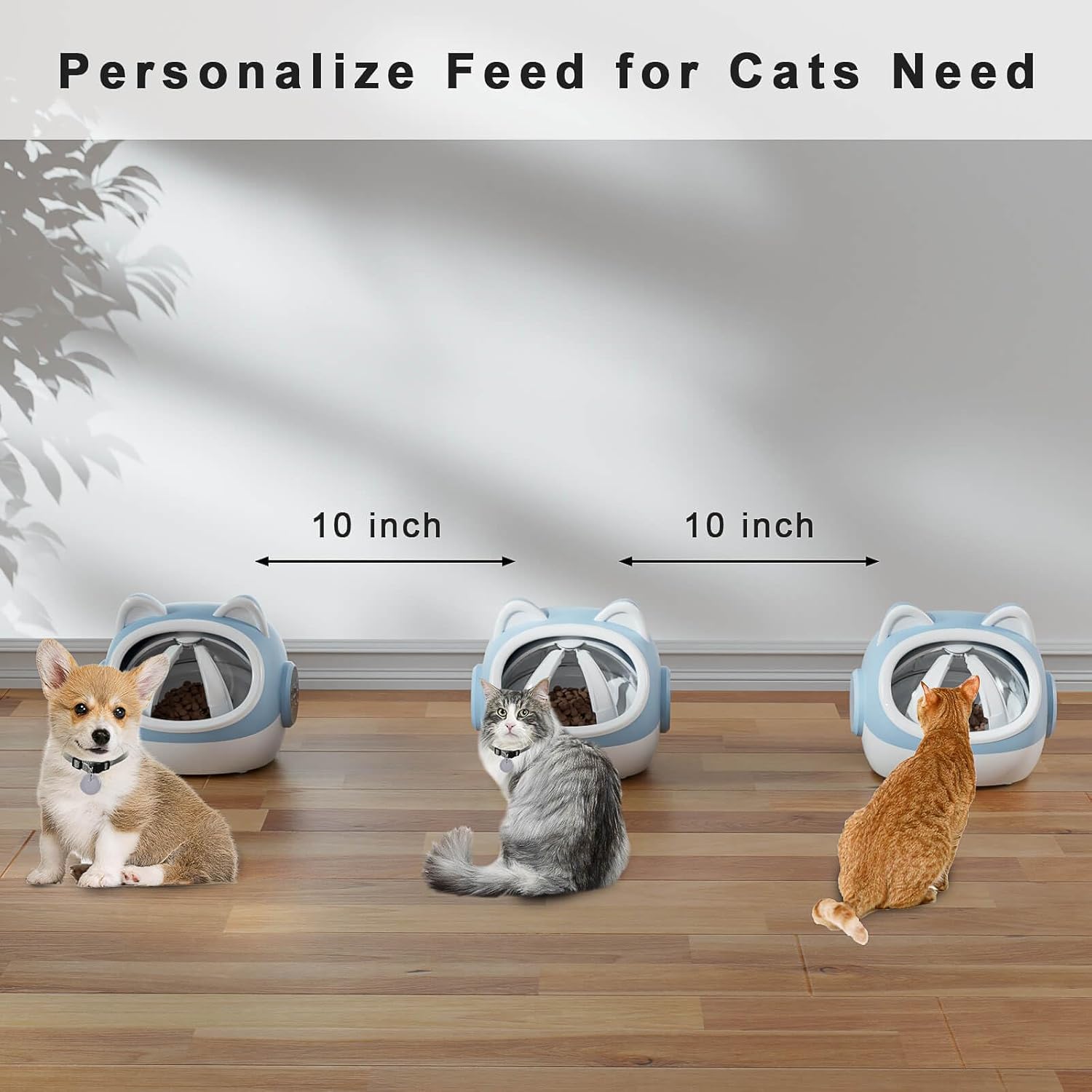 RFID Smart Pet Feeder with Dual Collar Tags – Microchip-Activated Automatic Food Bowl with Scheduled Feeding Times, LCD Display, Voice Recorder, Supports Wet & Dry Food for Multi-Pet Households