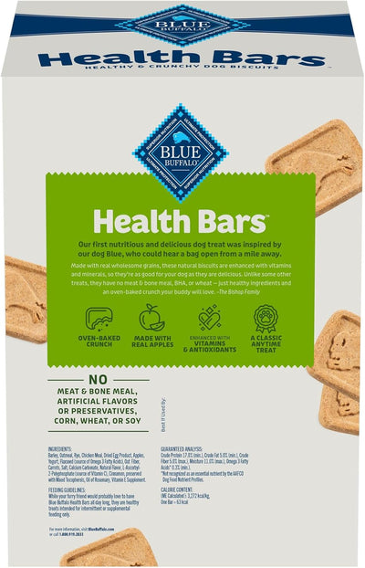 Blue Buffalo Health Bars Crunchy Dog Biscuits, Oven-Baked With Natural Ingredients, Apples & Yogurt, 3.5 lb Box
