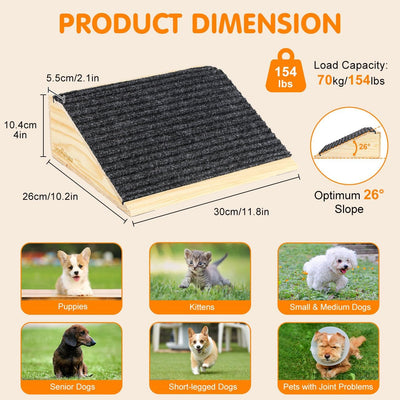 Dog Ramp for Stairs, Non-Slip Dog Stairs, Low-Angled Pet Ramps for Small Dogs and Cats, Medium Dogs, Step and Stair Assist for Injured and Older Pets, 2 Pack
