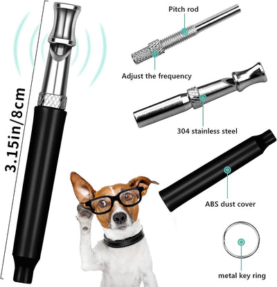 Dog Whistle,Dog Whistle to Stop Barking Neighbors Dog,Adjustable Ultrasonic Silent Dog Training Whistles(Black)