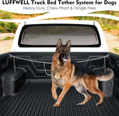 Chain Dog Truck Bed Tether, Heavy Duty Dog Vehicle Restraints, Metal Pet Bed Harness Barrier Lead