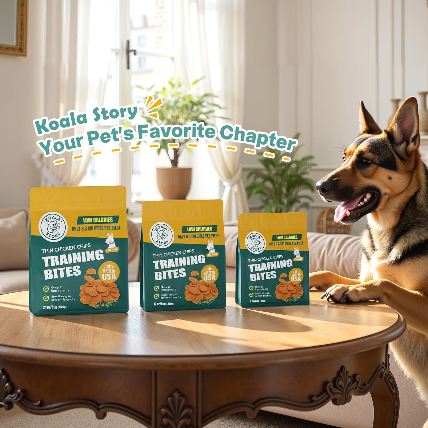 Dog Chicken Chips Treat - 12 oz, 100% Natural Ingredient Made in USA, High Protein Low Calorie Pet Training Chew Jerky Dried Food, Healthy Pet Supplies for Medium, Large Breeds & Puppy