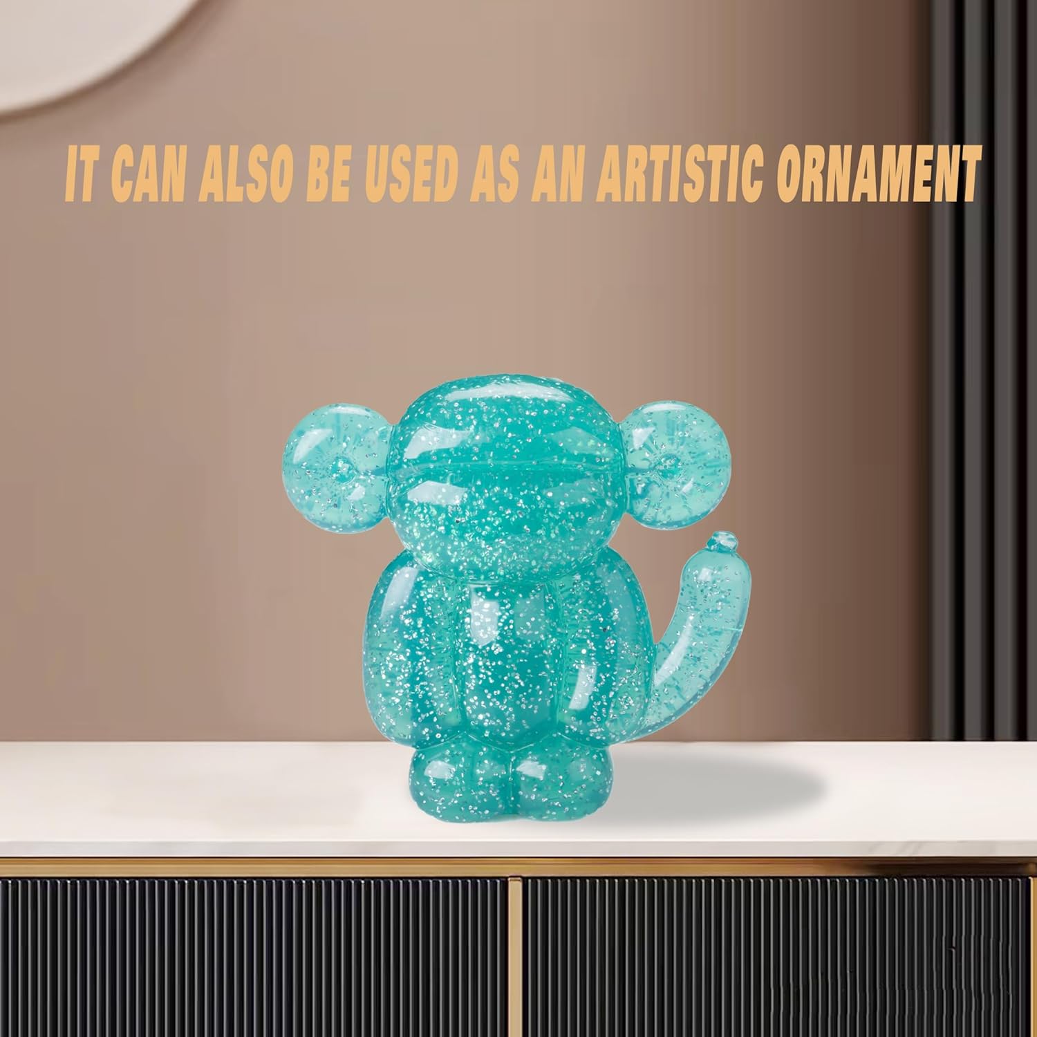 Monkey Dog Chew Toy, Indestructible Dog Rubber Toy for Medium & Large Dogs, Tough No Stuffing Puzzle Toy, Anxiety Relief & Dental Care, Interactive Cognitive Toy, 4.92inch (Green)