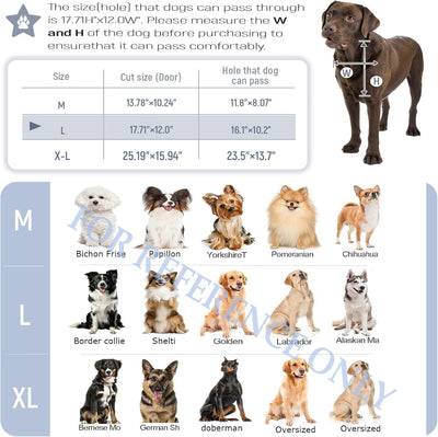 [Petoasis] Heavy Duty Aluminum Dog Door with Lock,3 Flap Insulated Doggie Doors with Installation Manual,Durable and Rust Resistant, Patent: USD1057087S, (Silvery White, Large for Door)