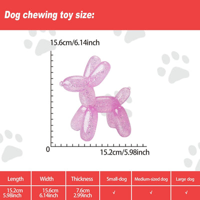 Durable Dog Chew Toy – Balloon Dog Shape, 6.14” for Medium & Large Dogs, Tough Plastic, Interactive Chew Toy for Boredom & Dental Health（Pink）