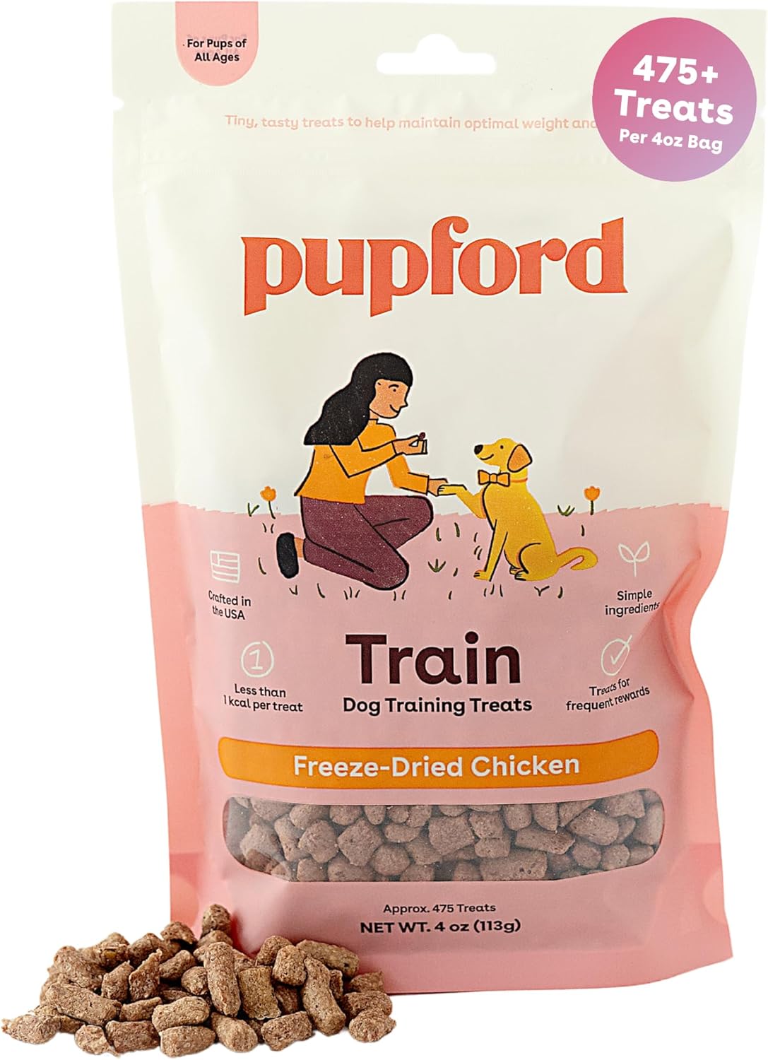 Pupford Freeze Dried Training Treats for Dogs & Puppies, 475+ Three Ingredient Bites (Beef Liver, 4 oz)