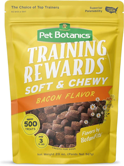 (3 Packs) Training Rewards Treats for Dogs, Speeds Up Learning Curve, No BHA, BHT, Ethoxyquin, Bacon, Beef, Chicken, 20 oz with 10ct pet Wipes