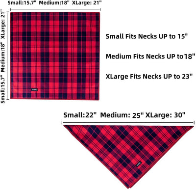 Dog Bandanas XLarge-5PCS Birthday Gift Puppy Bandana Vibrant Color Plaid Printing Adjustable Scarf Bib Handkerchief Accessories for Large Dog Pet