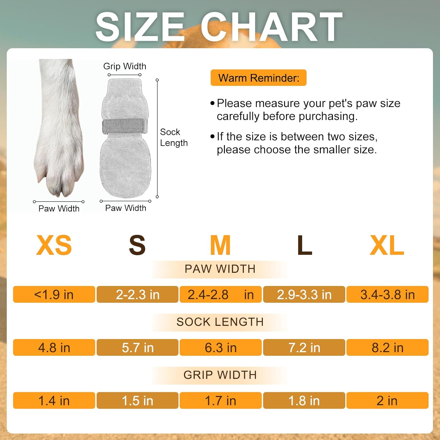 BEAUTYZOO Anti Slip Dog Socks to Prevent Licking Paws, Dog Shoes for Cold Pavement, Grip Socks for Dogs on Hardwood Floors, Dog Booties Alternative, Reflective&Washable Paw Protection for Senior Dogs