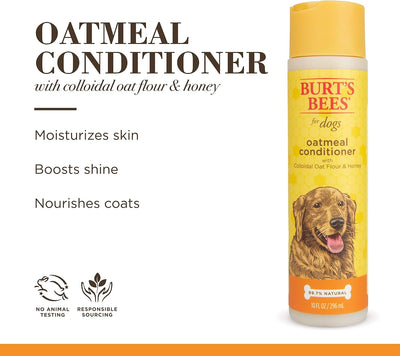 Burt's Bees for Pets Oatmeal Dog Conditioner with Colloidal Oat Flour and Honey, 95% Natural Origin Formulas, Gentle Dog Conditioner, Best Dog Conditioner for Itchy Dogs, 10 oz